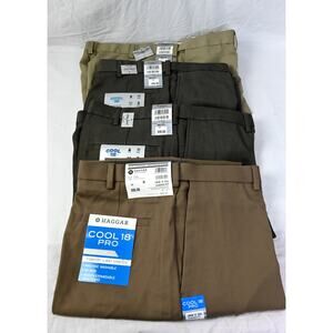 Lot of 4 Haggar Performance Cool 18 Pants Men's 38x31 NWT